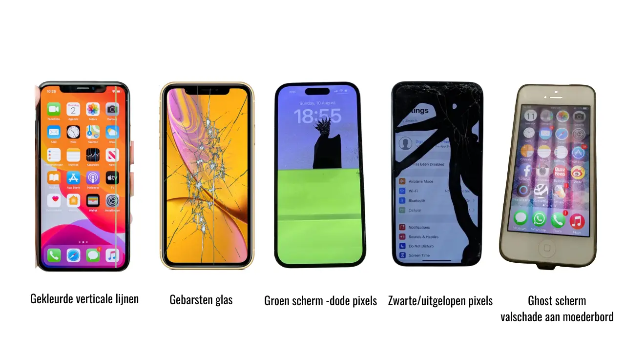 Verschillende types iPhone schermschade