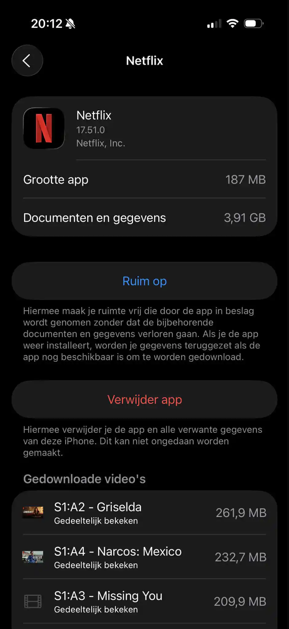 netflix episodes verwijderen iphone