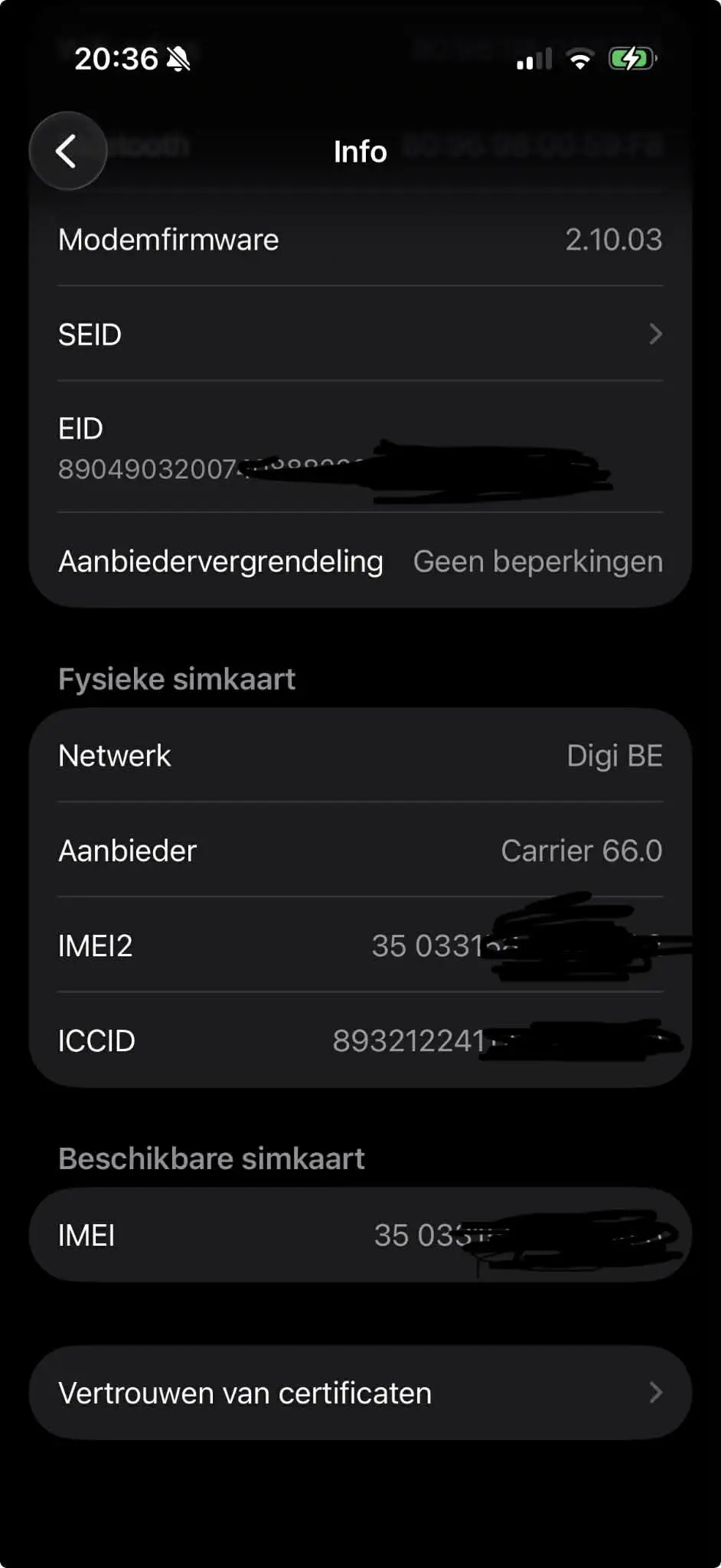 info waar iphone imei nummer te vinden is